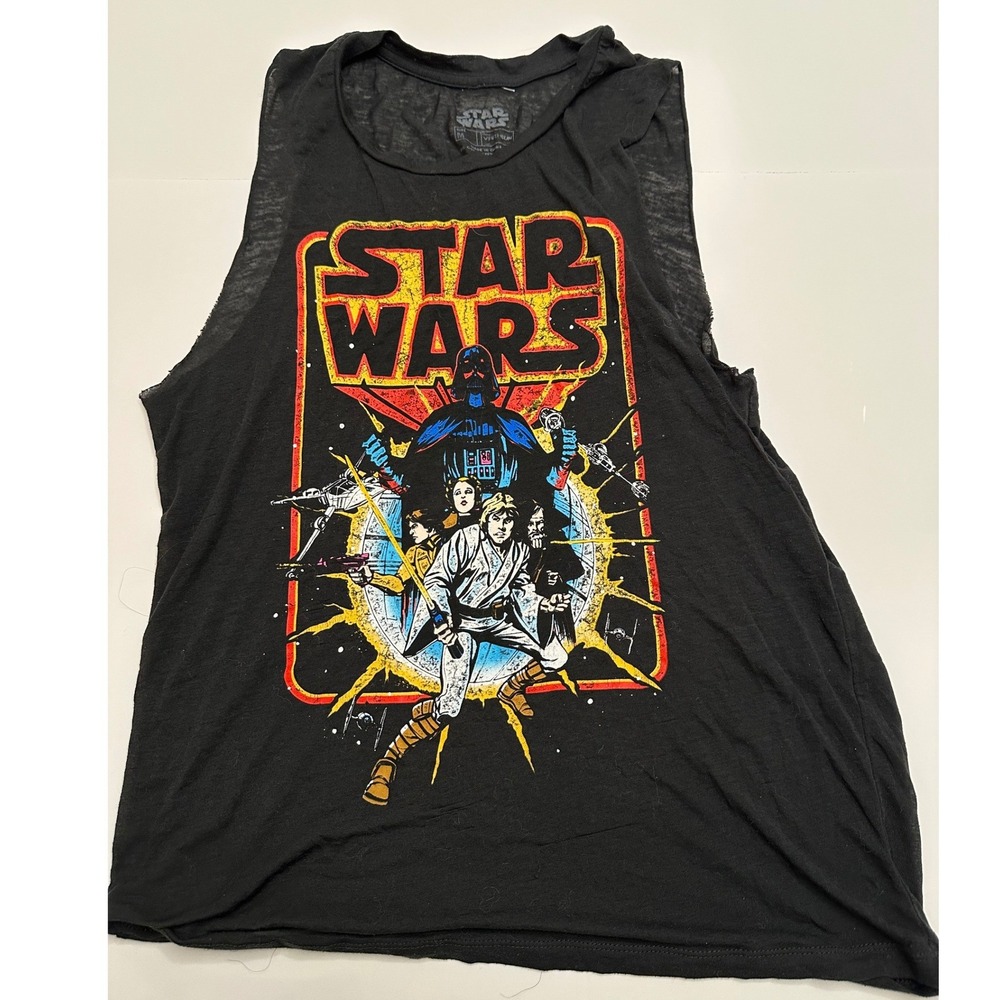 Star Wars Fifth Sun Tank Top Women Medium Black Good Retro Graphic Muscle Tee